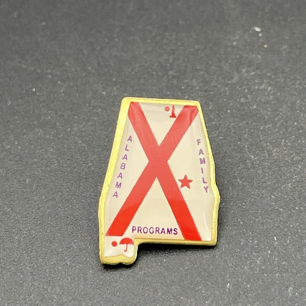 Alabama Outline State Flag Family Programs Lapel Hat Pin